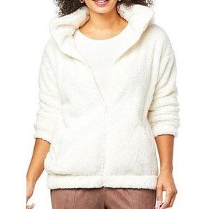 G by Giuliana The Cloud Zip Front Hooded Jacket 765-222 Cream XXS